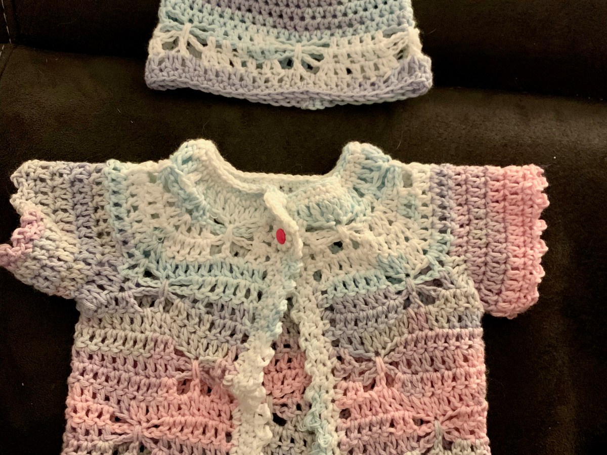 Butterfly Blessings Baby Cardigan and&nbsp;Hat